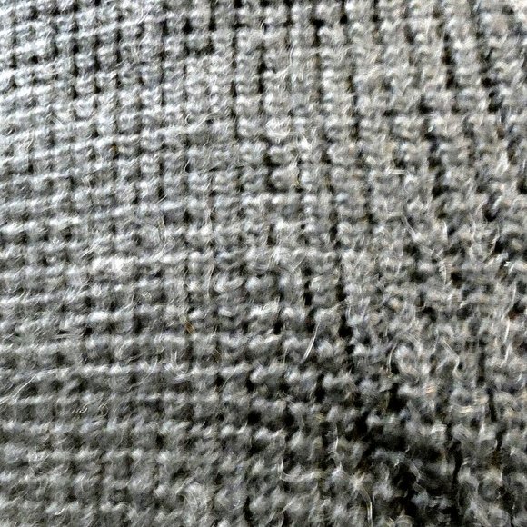 Mod Gray Cape Knit French Connection Vintage Sweater Poncho Zip up Sides Size M - Picture 11 of 13